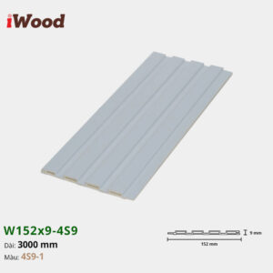 Lam Nhựa PVC 3 Sóng Thấp W152x9 Iwood 4S9-1