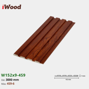 Lam Nhựa PVC 3 Sóng Thấp W152x9 Iwood 4S9-6
