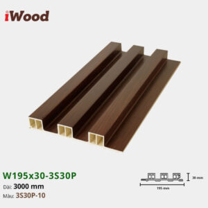 Lam Nhựa PVC 3 Sóng Cao W195x30 Iwood 3S30P-10